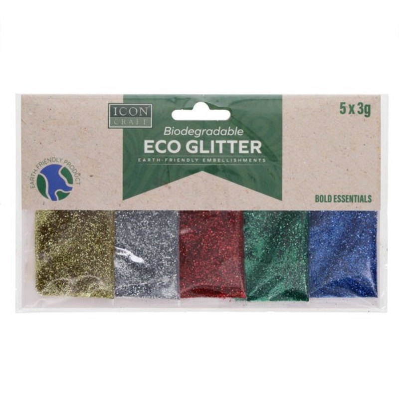 Biodegradable Glitter 3g  5 Assorted Pack
