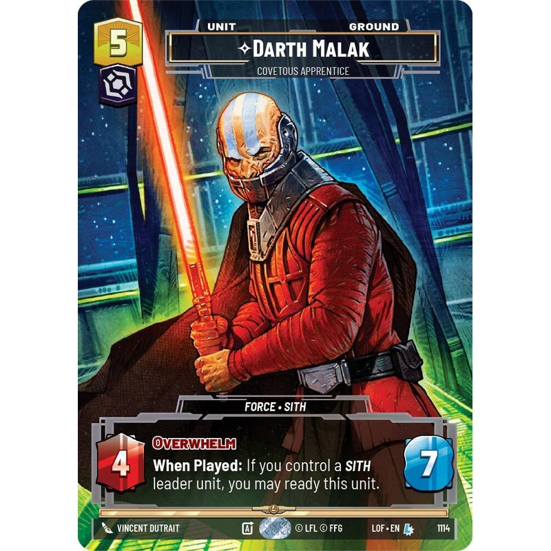 Darth Malak (1114) – Covetous Apprentice (Prestige Foil) (1114) [Legends of the Force] (ONLINE ORDER ONLY)