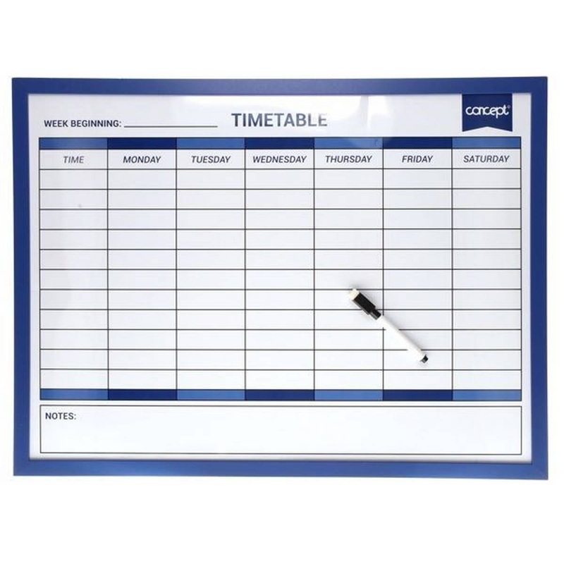 Magnetic Dry Wipe Weekly Planner Whiteboard  45x60cm