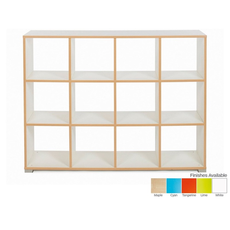 Monarch 12 Bay Backless Room Divider Storage Unit with Coloured Panels  Bubblegum Range