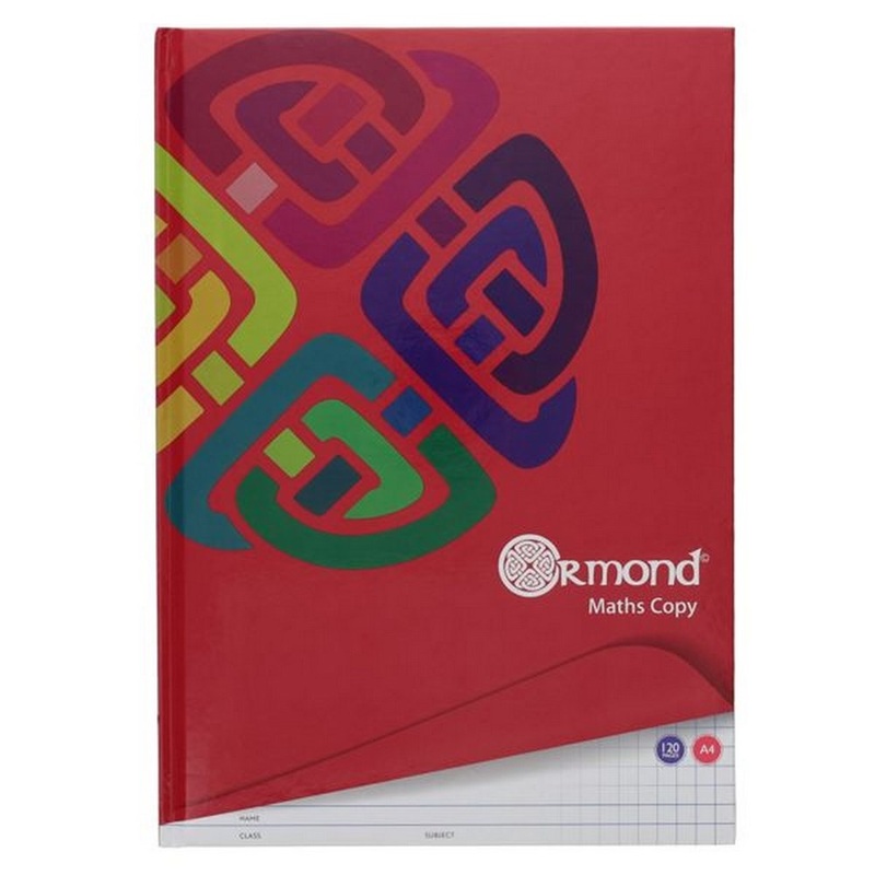 A4 120pg Hardcover Maths Copy Book