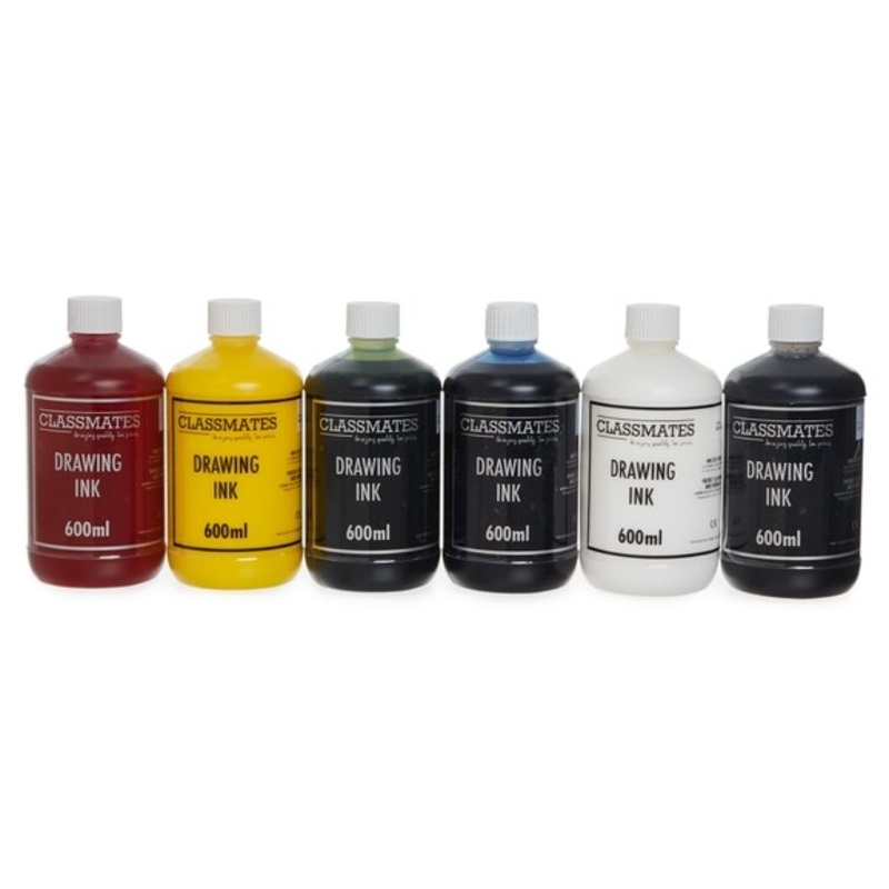 Classmates Drawing Ink  600ml  Assorted  Pack of 6