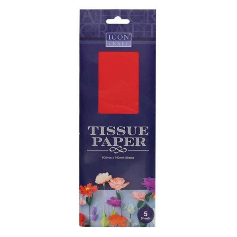 Tissue Paper  Red Pack of 5