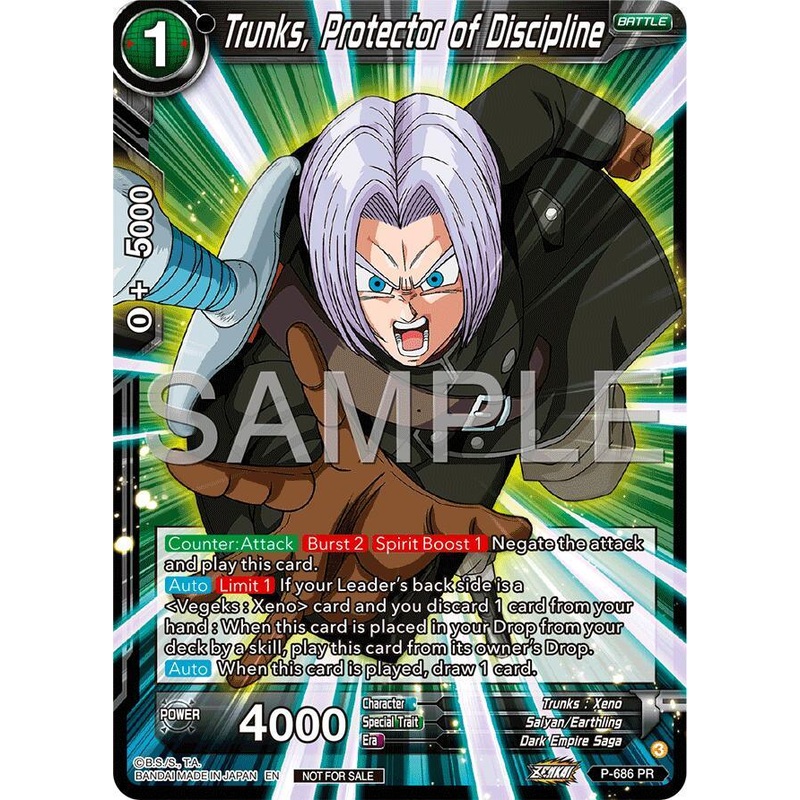 Trunks, Protector of Discipline (Zenkai Series Tournament Pack Vol.12) (P-686) [Tournament Promotion Cards] (ONLINE ORDER ONLY)