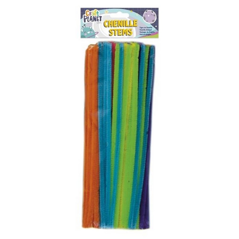 Craft Planet Chenille Stems (60pk) 6 Neon Colours (300mm)