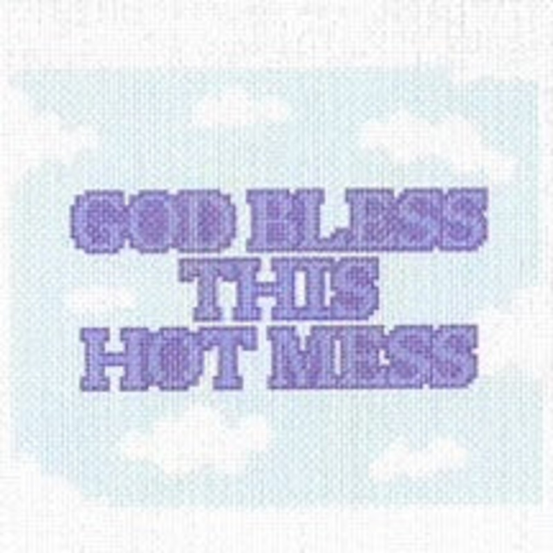 God Bless This Hot Mess Needlepoint Canvas  5×6, 13 Mesh by Misty Morrow (ONLINE ORDER ONLY)