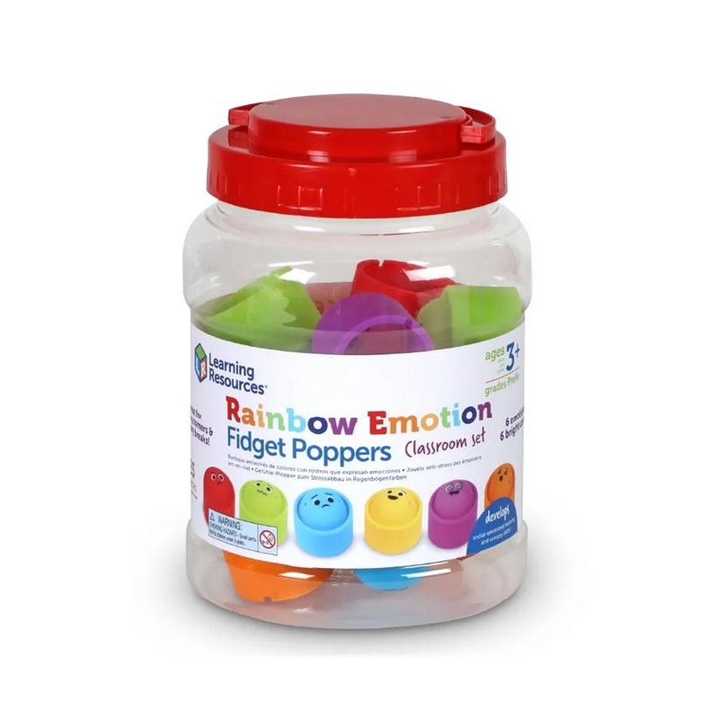 Learning Resources Rainbow Emotion Fidget Poppers Classroom Set