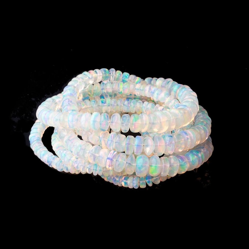 3-8mm Ethiopian Opal Plain Rondelle Beads 16 inch 166 pieces AA (ONLINE ORDER ONLY)