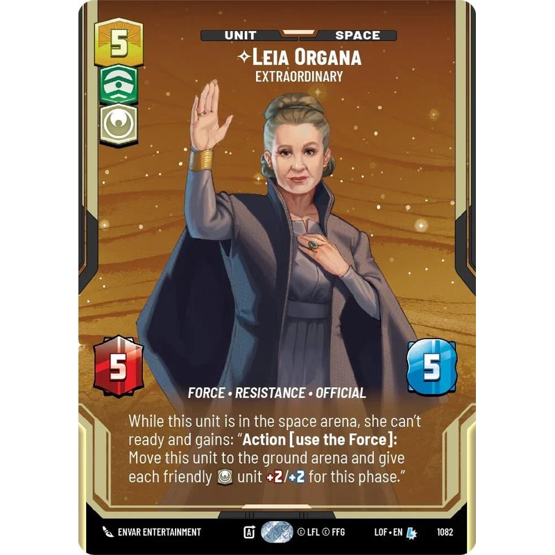 Leia Organa (1082) – Extraordinary (Prestige Foil) (1082) [Legends of the Force] (ONLINE ORDER ONLY)