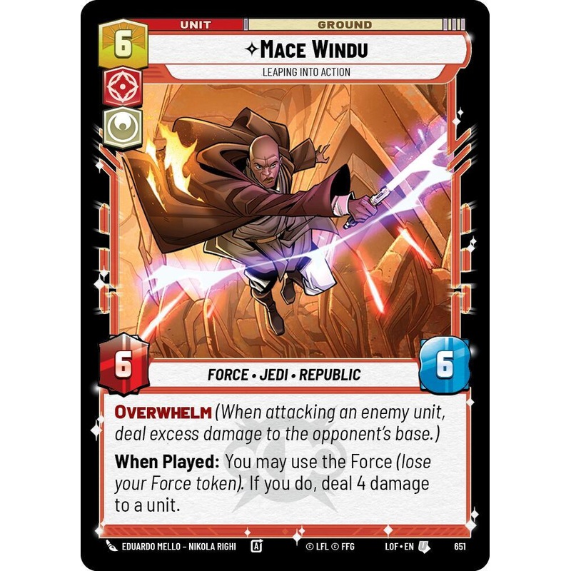 Mace Windu (651) – Leaping into Action (Foil) (651) [Legends of the Force] (ONLINE ORDER ONLY)