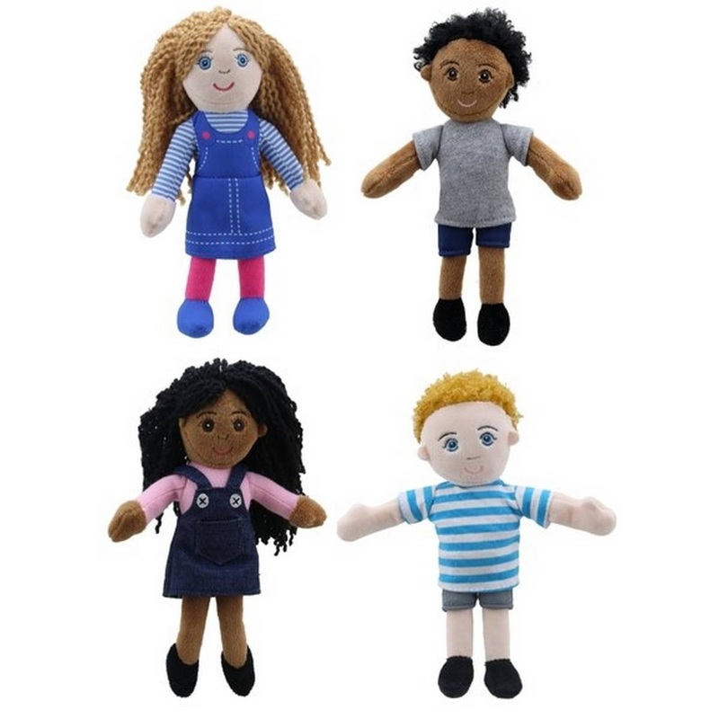 Multicultural Children Finger Puppets  Pack of 4