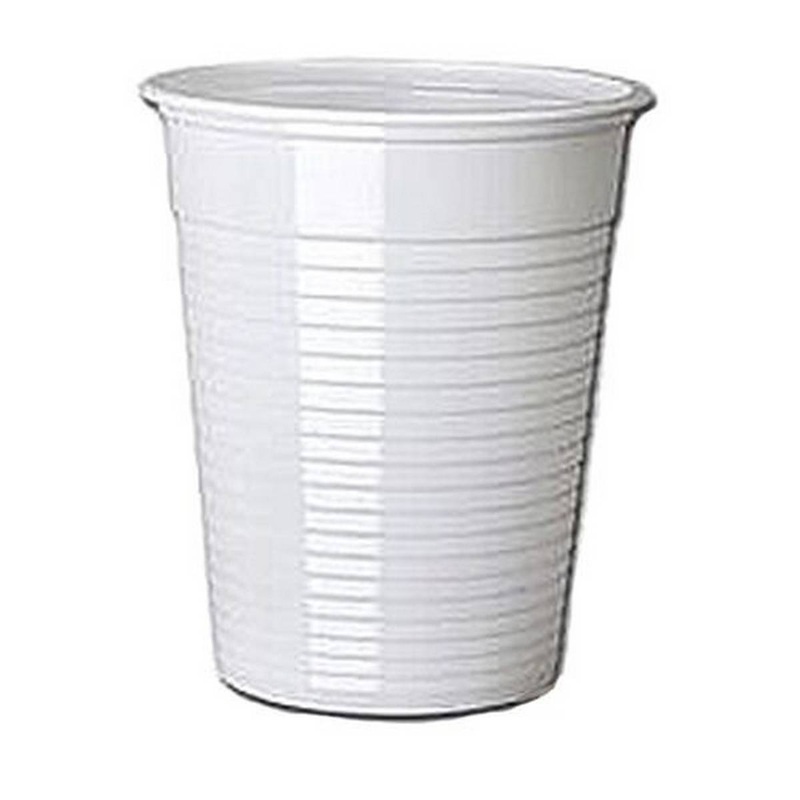 Plastic Disposable Drinking Cups 7oz/200ml White Pack of 100