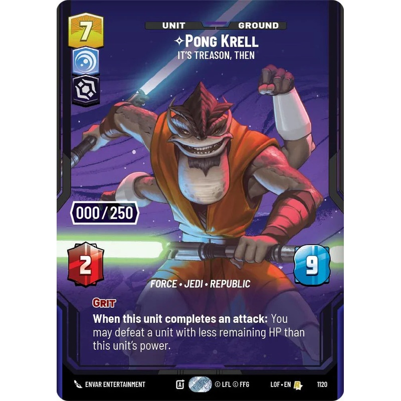 Pong Krell (1120) – It’s Treason, Then (Serialized) (1120) [Legends of the Force] (ONLINE ORDER ONLY)