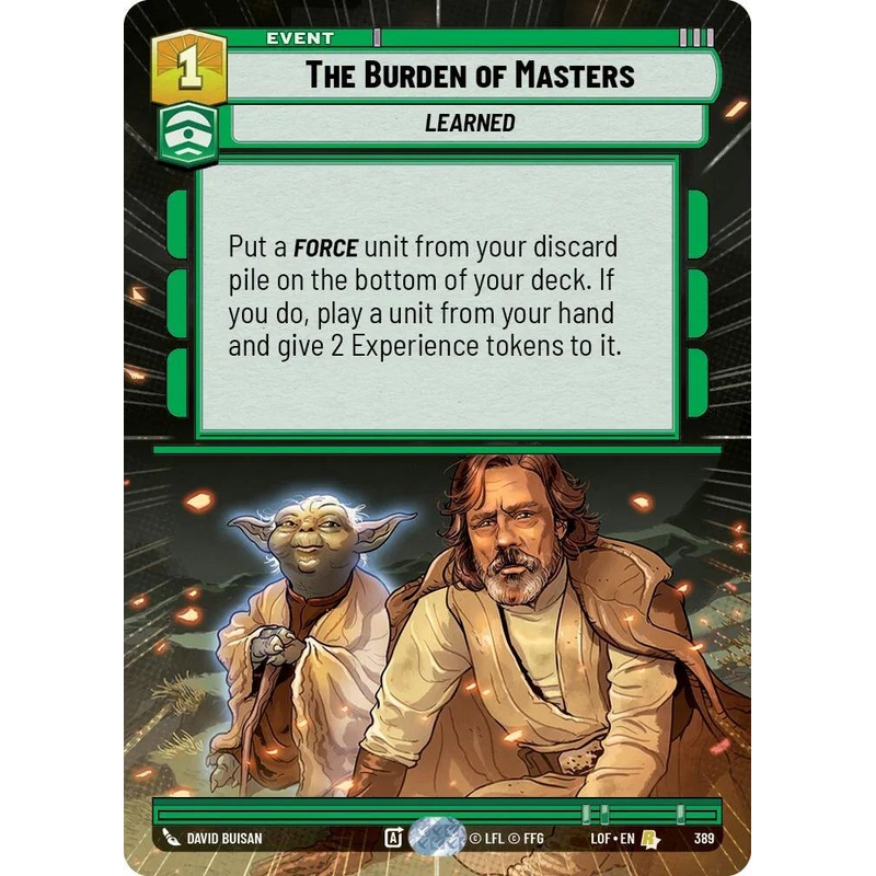 The Burden of Masters (389) (Hyperspace) (389) [Legends of the Force] (ONLINE ORDER ONLY)