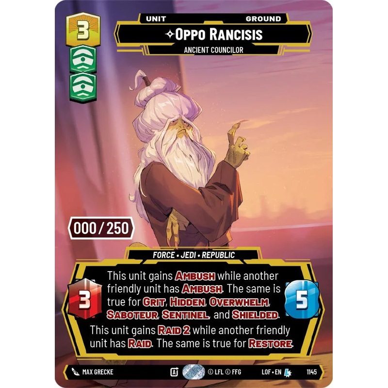 Oppo Rancisis (1145) – Ancient Councilor (Serialized) (1145) [Legends of the Force] (ONLINE ORDER ONLY)
