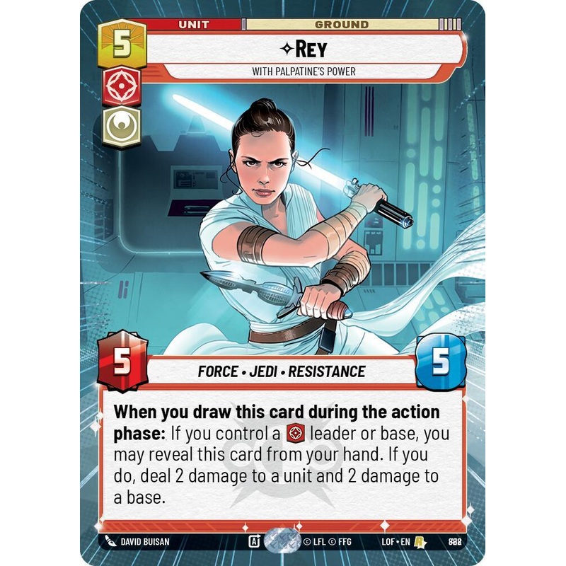 Rey (888) – With Palpatine’s Power (Hyperspace Foil) (888) [Legends of the Force] (ONLINE ORDER ONLY)