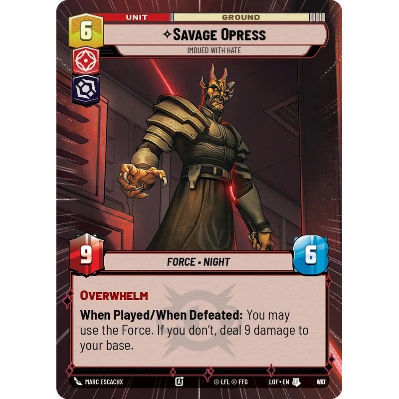 Savage Opress (877) – Imbued With Hate (Hyperspace Foil) (877) [Legends of the Force] (ONLINE ORDER ONLY)