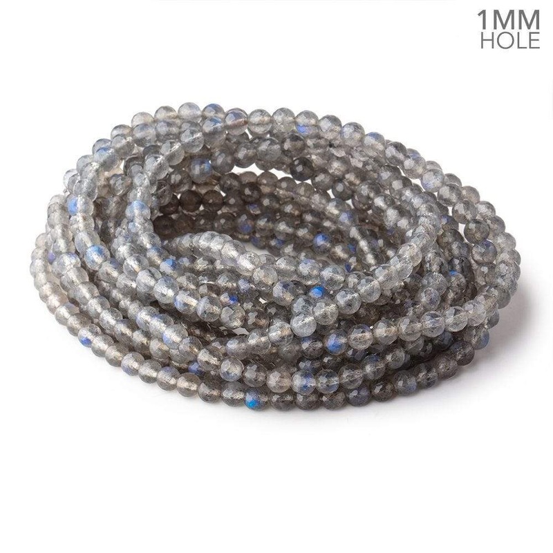 5.5mm Neon Blue flash Labradorite Faceted Rounds 18 inch 88 pieces 1mm Hole (ONLINE ORDER ONLY)