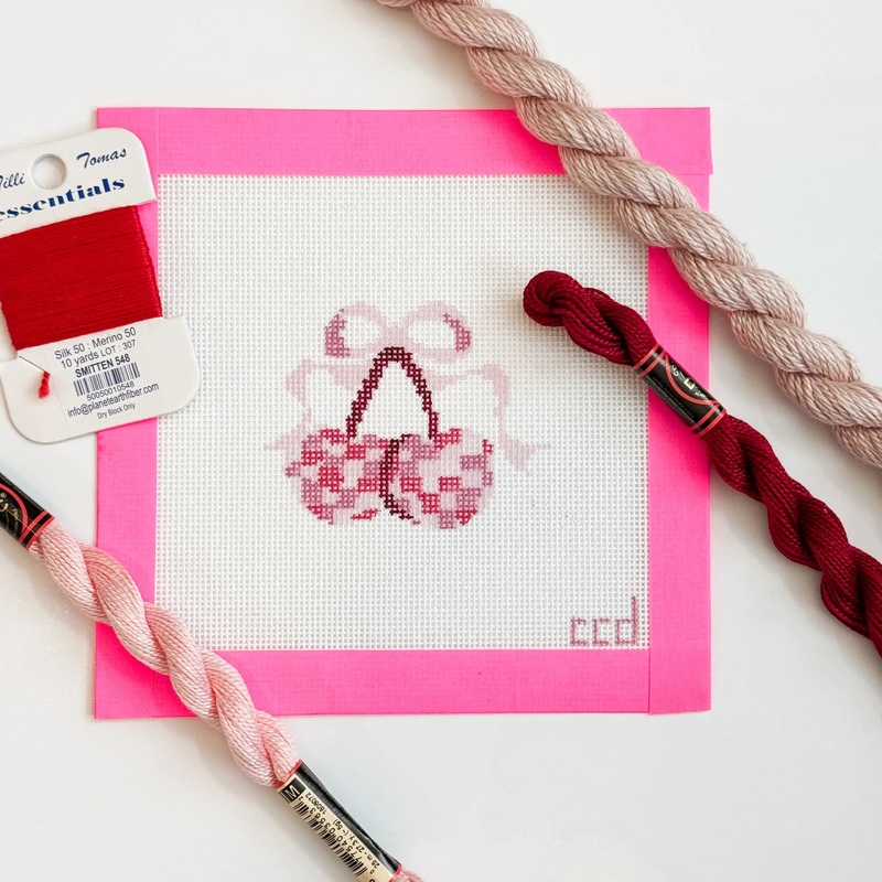 Cotswold Co Designs – Disco Cherries Coquette Needlepoint Canvas, 18 mesh, 3 (ONLINE ORDER ONLY)