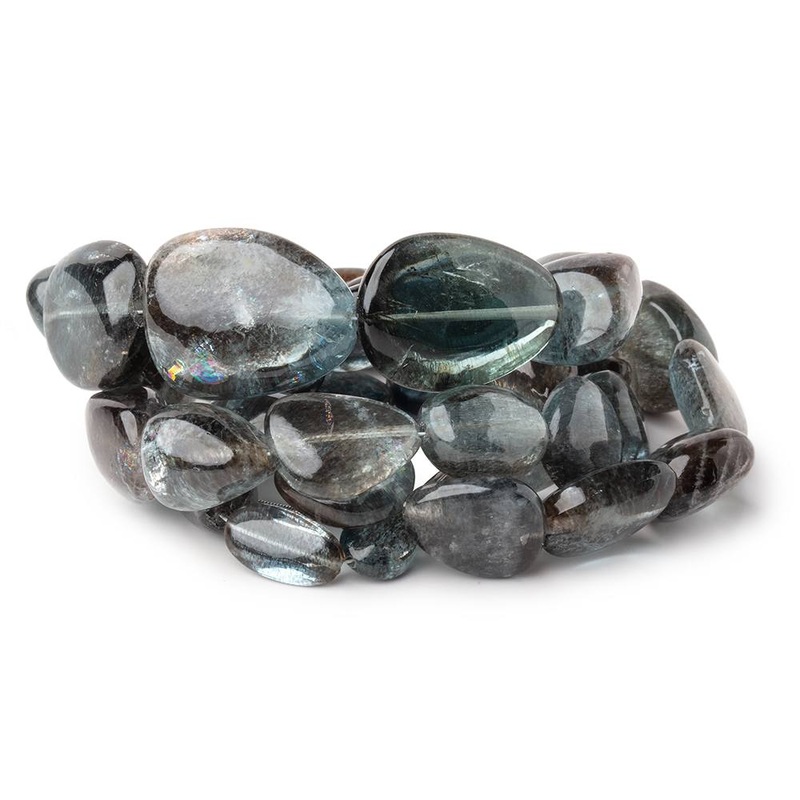 10-25mm Copper Moss Aquamarine Plain Nugget 23 inch 38 Beads AAA (ONLINE ORDER ONLY)