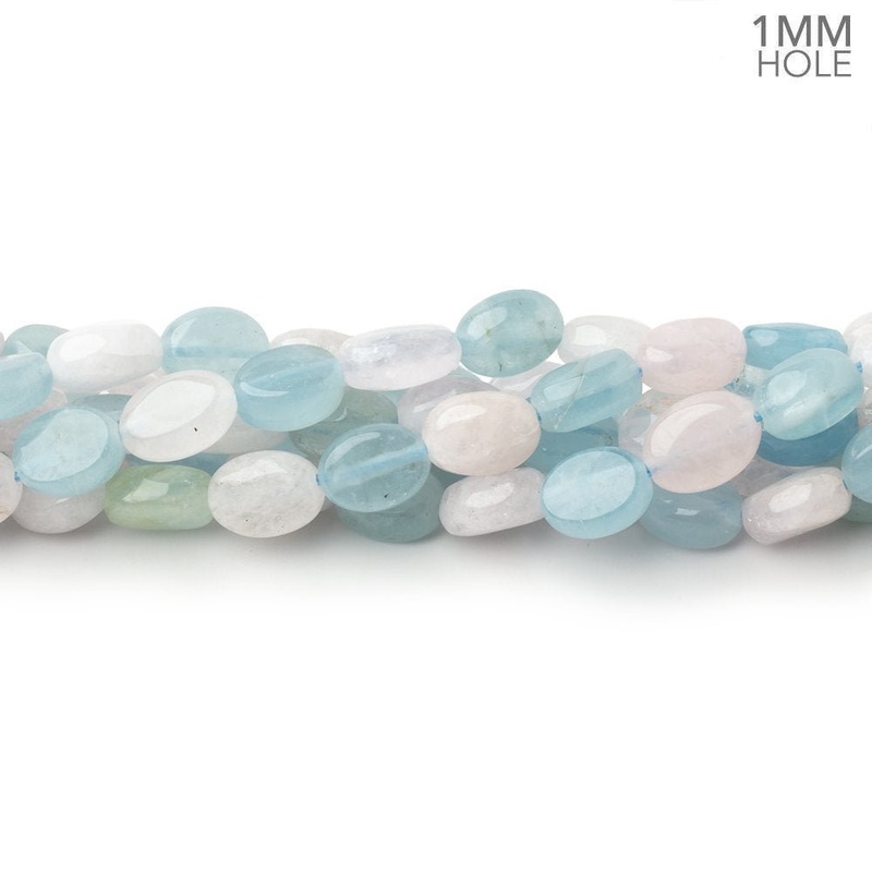 8x6mm Multi Color Beryl Plain Oval 15.5 inch 50 Beads 1mm Drill Hole (ONLINE ORDER ONLY)