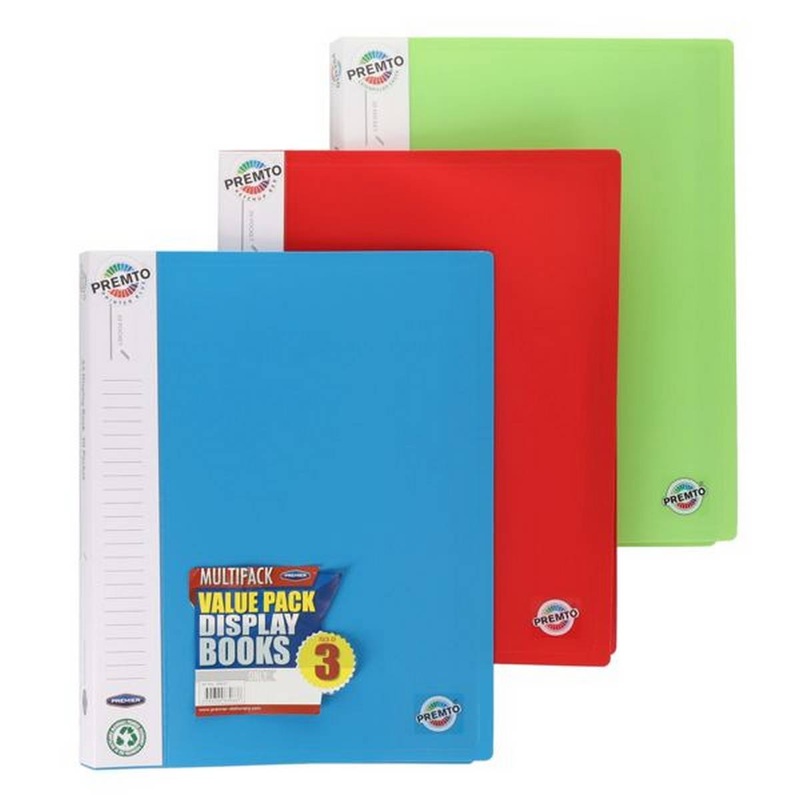 A4 Pocket Display Book 20 Pockets Pack of 3