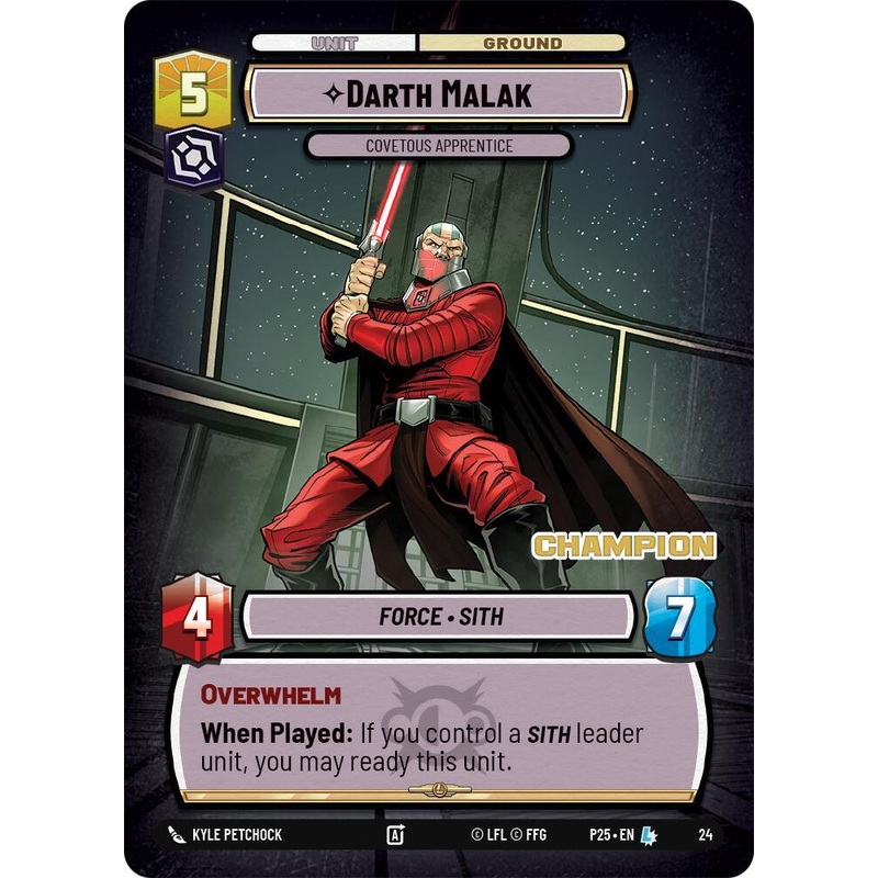 Darth Malak – Covetous Apprentice (Champion) (24) (24) [Organized Play Promos] (ONLINE ORDER ONLY)