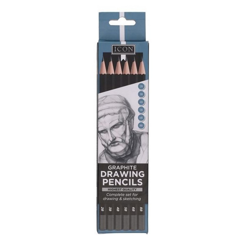 Icon Graphite Pencils 2B, 3B, 4B, 5B, 6B & 7B Box of 6