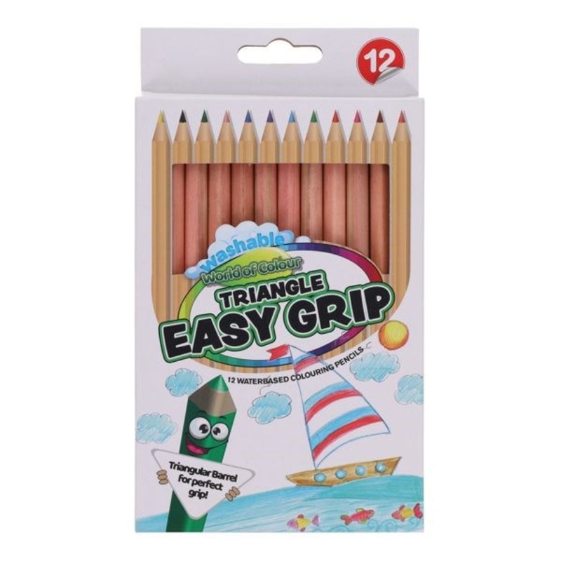 Jumbo Triangle Easy Grip Colouring Pencils Pack of 12