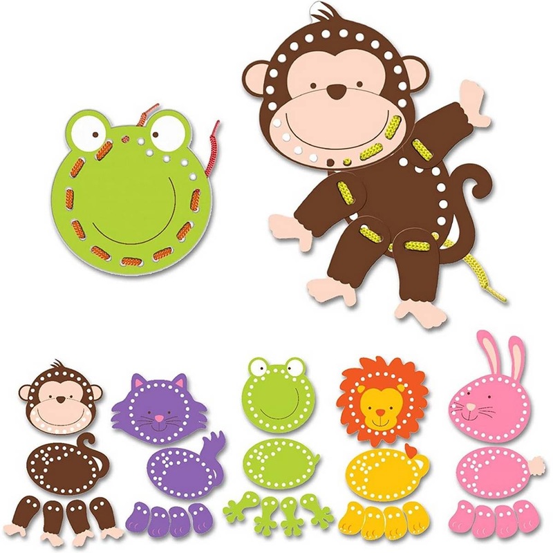 Fiesta Crafts Animal Lacing Cards