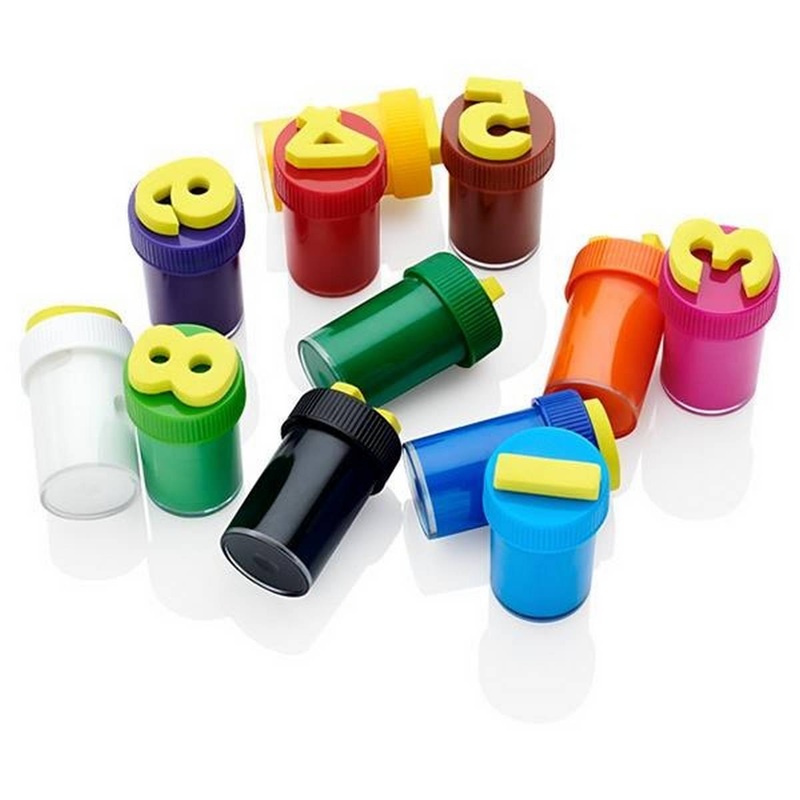 Finger Paints With Numbered Stamps 12X10ml