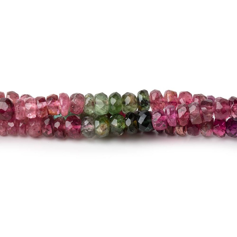 4.5mm Multi Color Tourmaline Faceted Rondelles 15 inches 150 Beads (ONLINE ORDER ONLY)