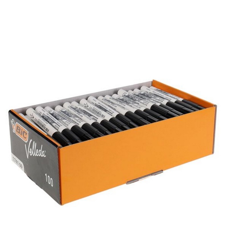 BIC Velleda 1741 Whiteboard Markers Black Pack of 100