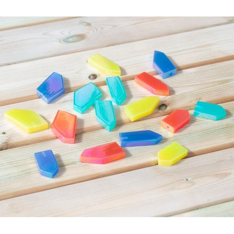 Irridescent colourful resin loose parts  16 pack