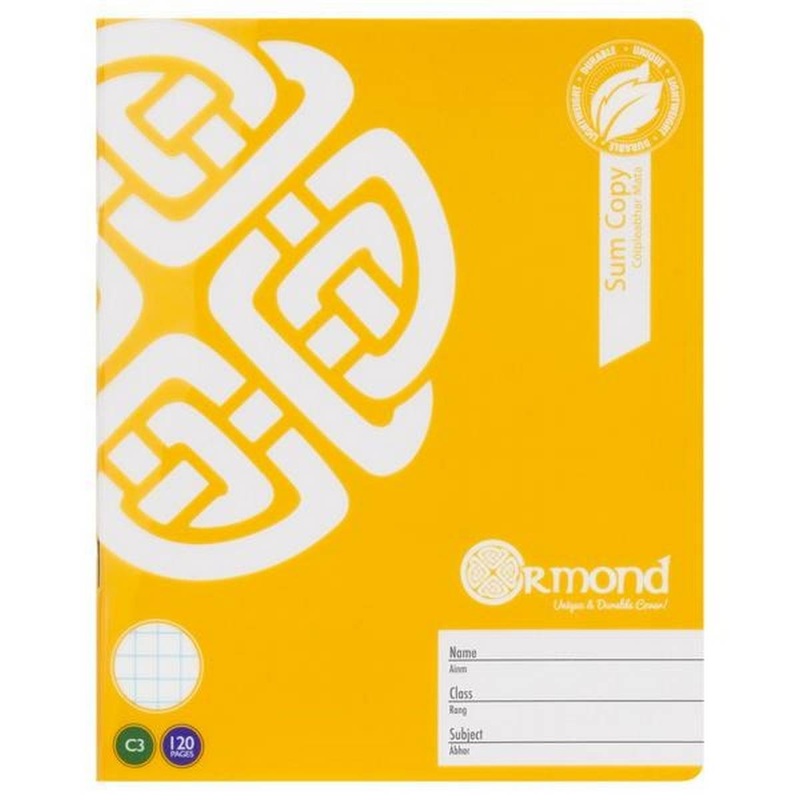 Ormond C3 120 Page Durable Cover Sum Copy Book