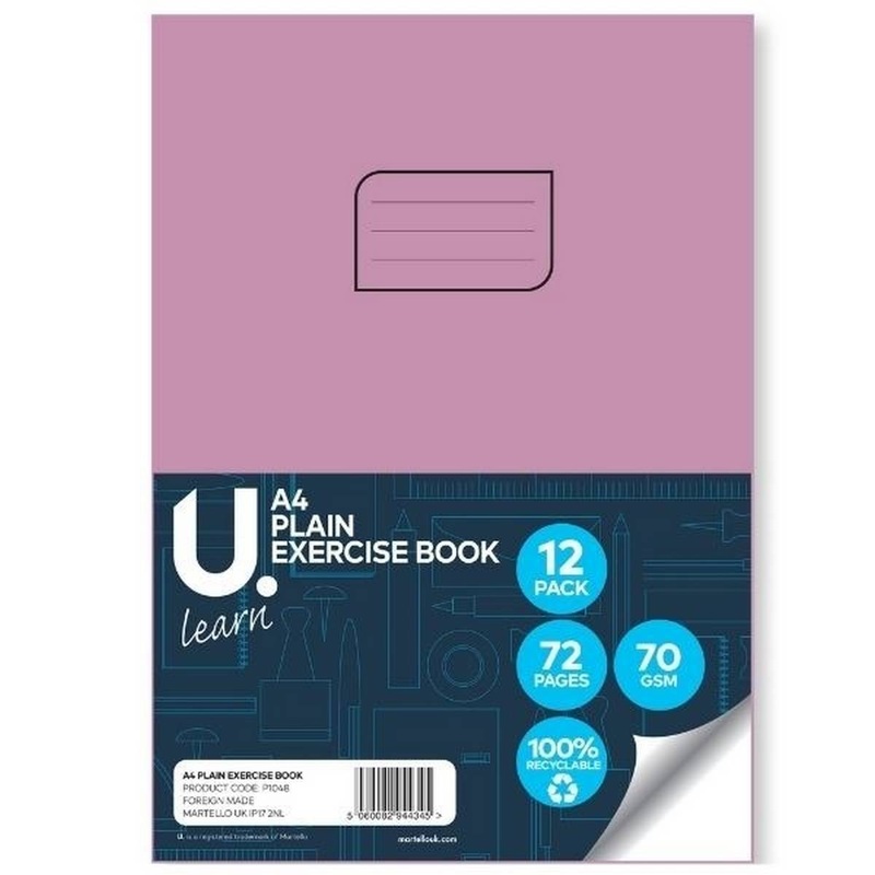 A4 Plain Copy Book Pack of 12