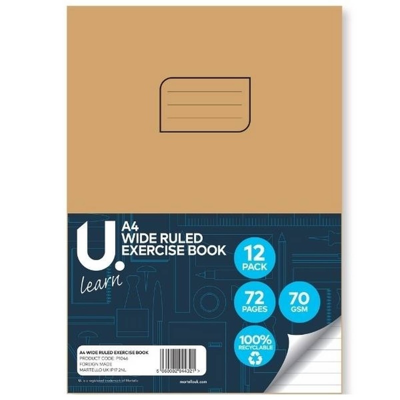 A4 Wide Ruled Copy Book Pack of 12