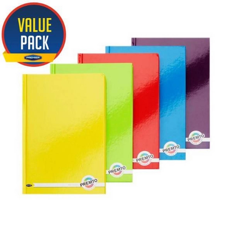 A5 160pg Hardcover Notebook Pack of 5