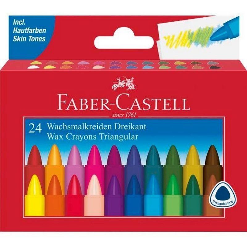 Faber-Castell Redline Junior Grip Triangular Crayons Box of 24