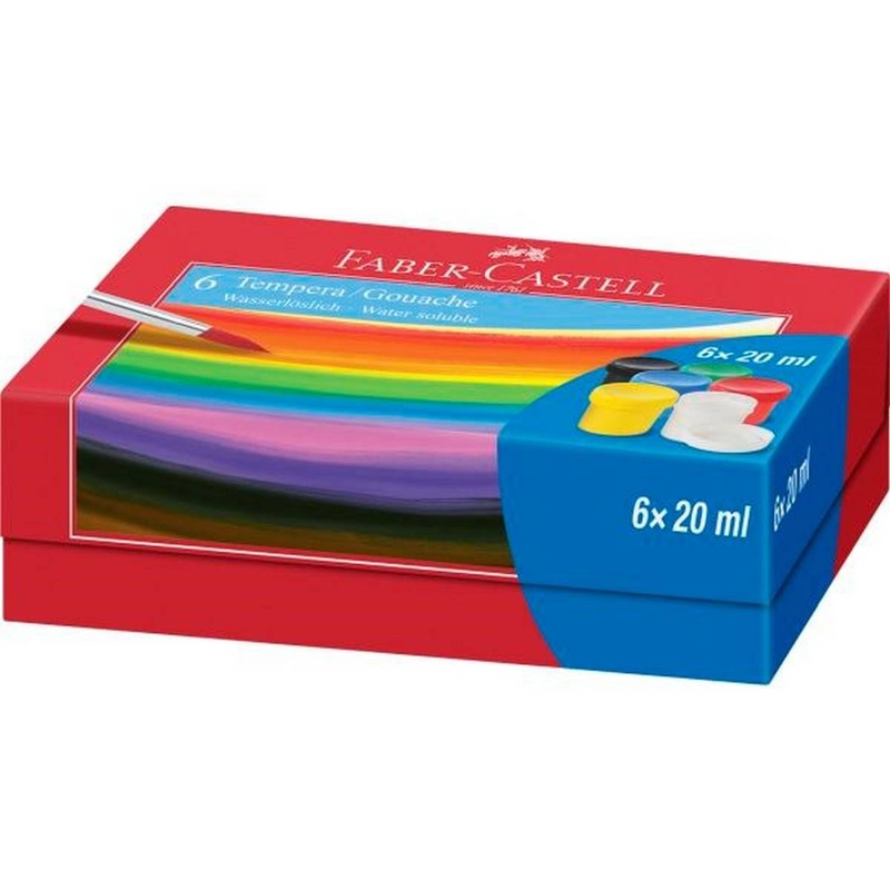 Faber-Castell Tempera / Gouache Paint  Water Soluble Colours 6 x 20ml