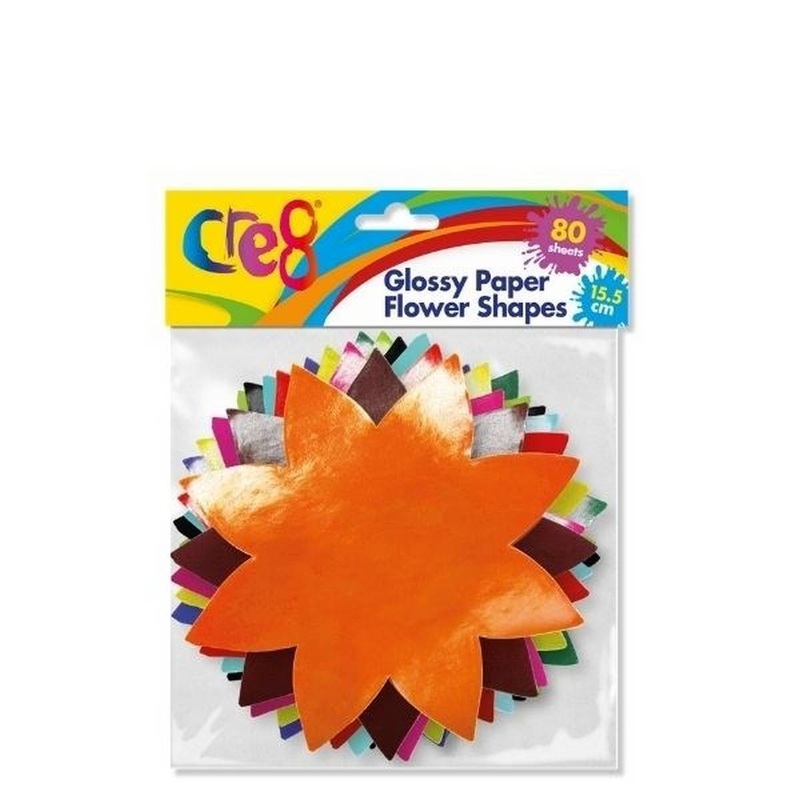 Glossy Paper Flower Shapes Pack of 80