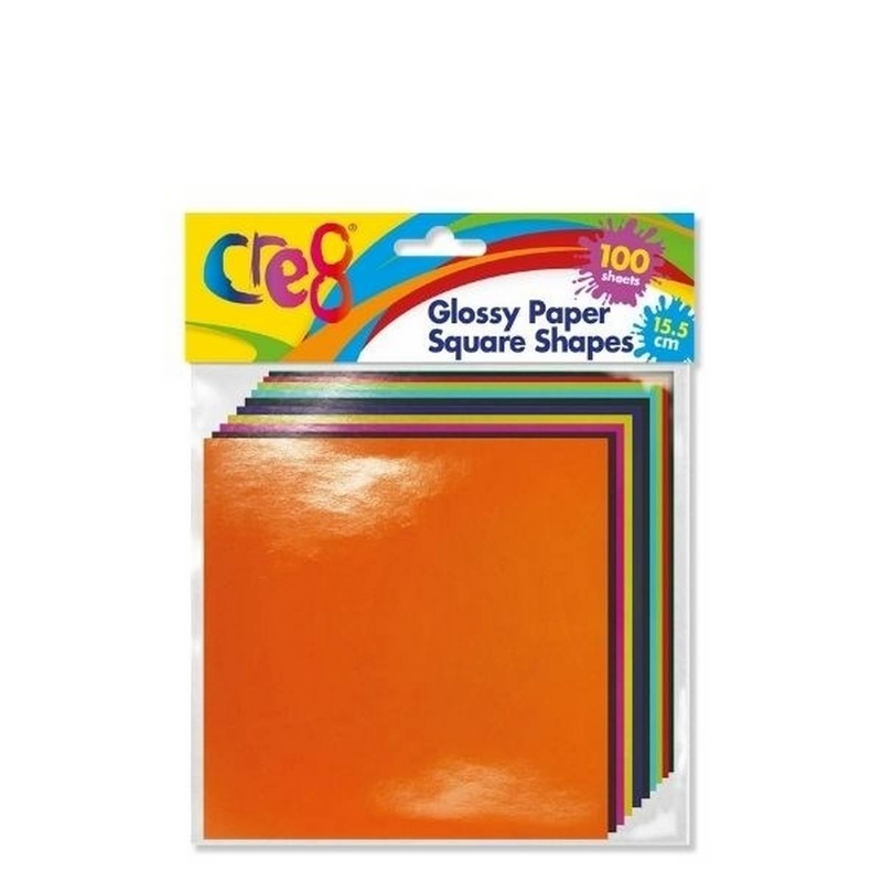 Glossy Paper Square Shapes Pack of 100
