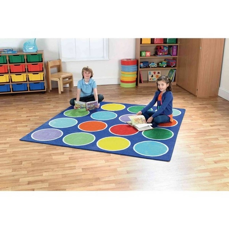 Rainbow Circle Placement Carpet  Circles