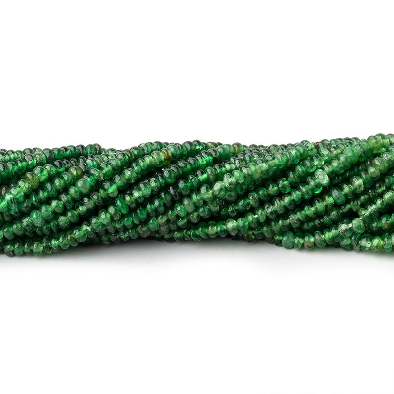 2mm Shaded Tsavorite Garnet Plain Rondelle Beads 18 inch 375 pieces (ONLINE ORDER ONLY)