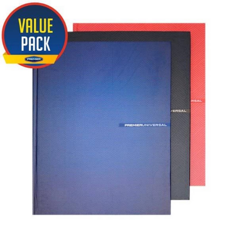 A4 160pg Hardcover Notebooks Pack of 3 (Bold)
