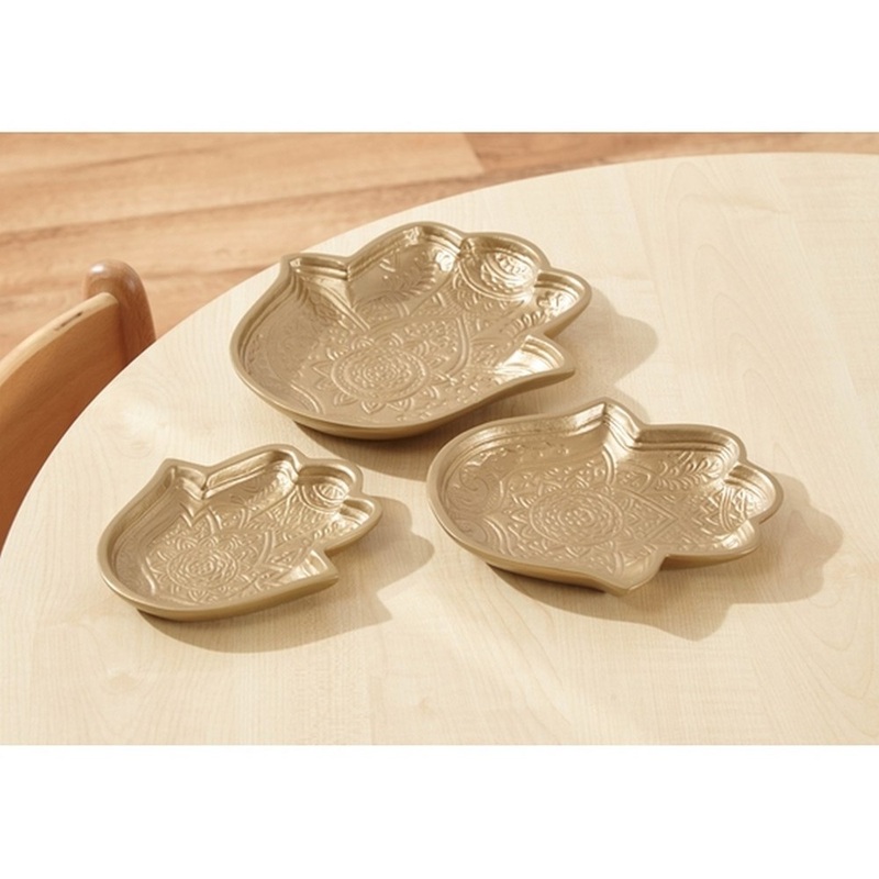 Bronze Hamsa Hand Trays Pack of 3