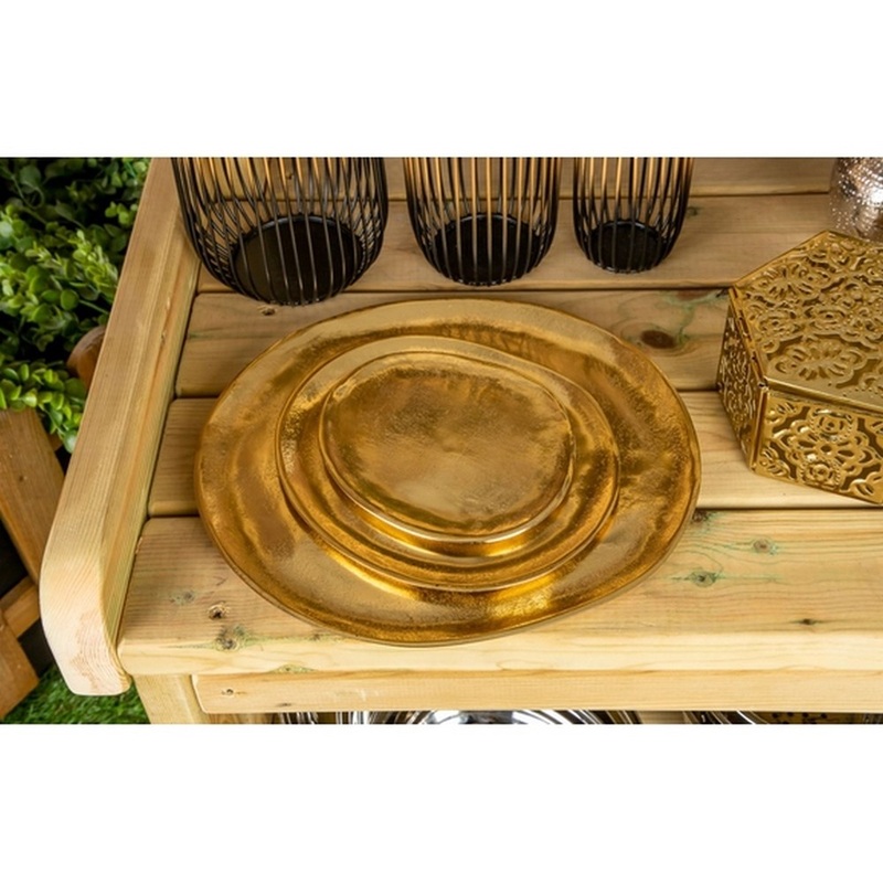 Gold Irregular Shaped Trays  Pack of 3