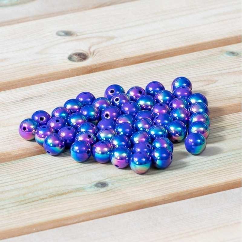 Metallic Beads 13mm Pack of 50