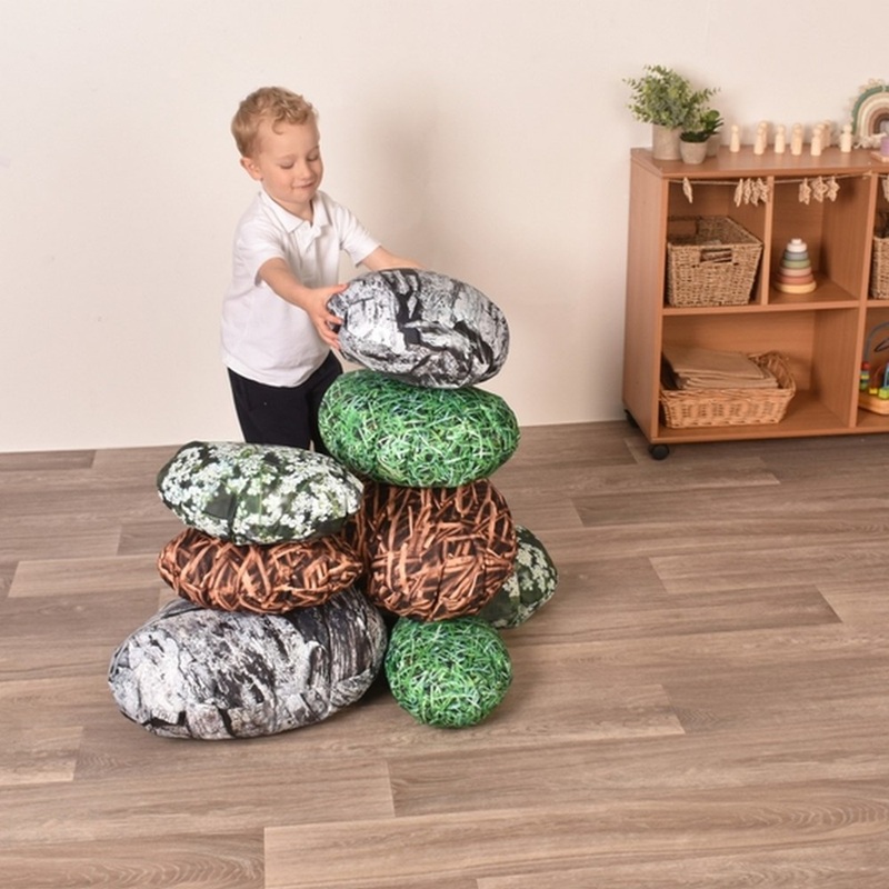 Outdoor/Indoor Printed Stacking Pebbles Pack of 8