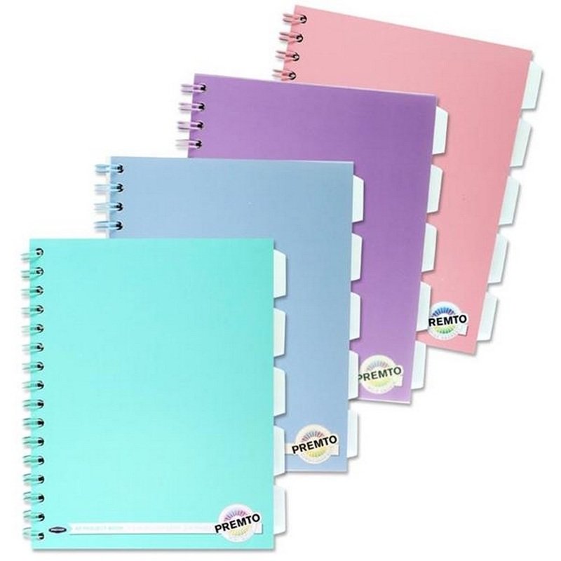 Pastel A5 200pg 5 Subject Wiro Notebook